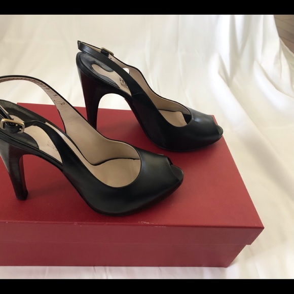 SALVATORE FERRAGAMO SLING BACK PEEP TOE - Picture 9 of 10